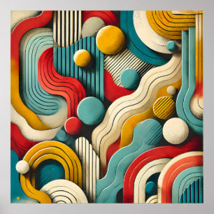 Poster Formes organiques abstraites modernes dans l'art m