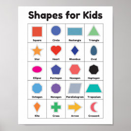 Poster Formes Pour Enfants Pépinière Mur Art