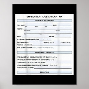 Poster Formulaire de candidature pour un emploi amusant B