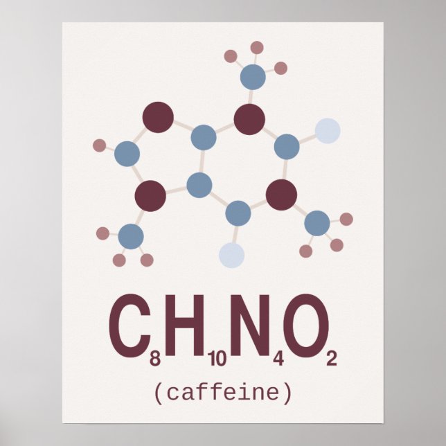 Poster Formule chimique de caféine (Devant)