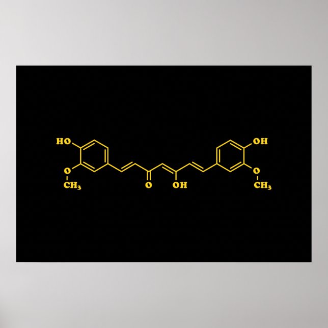 Poster Formule chimique moléculaire de curcumin curcumin  (Devant)