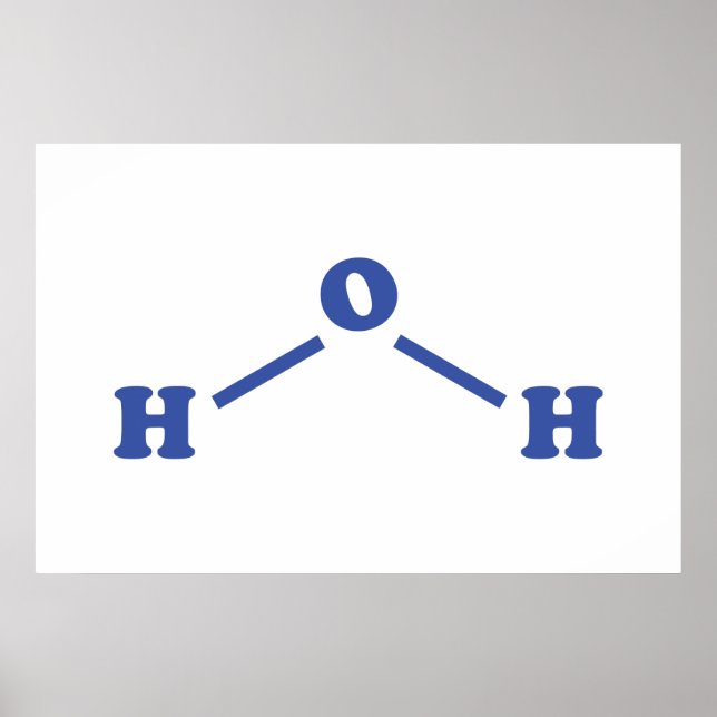 Poster Formule chimique moléculaire de l'eau (Devant)