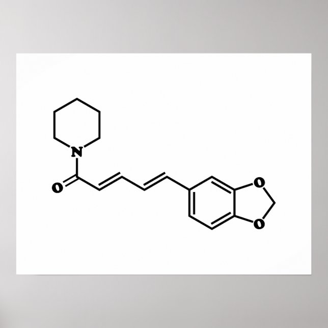 Poster Formule chimique moléculaire de poivre noir Piperi (Devant)