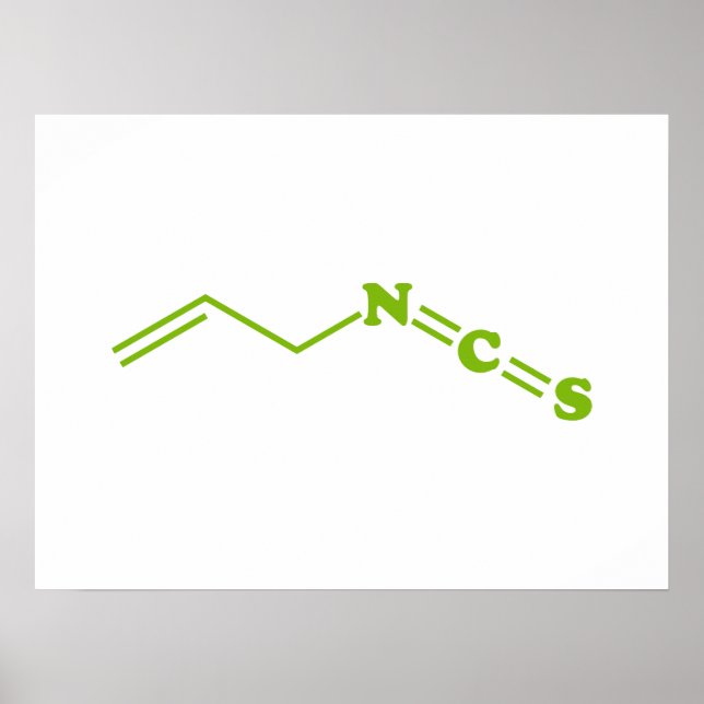 Poster Formule moléculaire de l'isothiocyanate de Wasabi  (Devant)