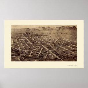 Poster Fort Collins, carte panoramique de Co - 1899
