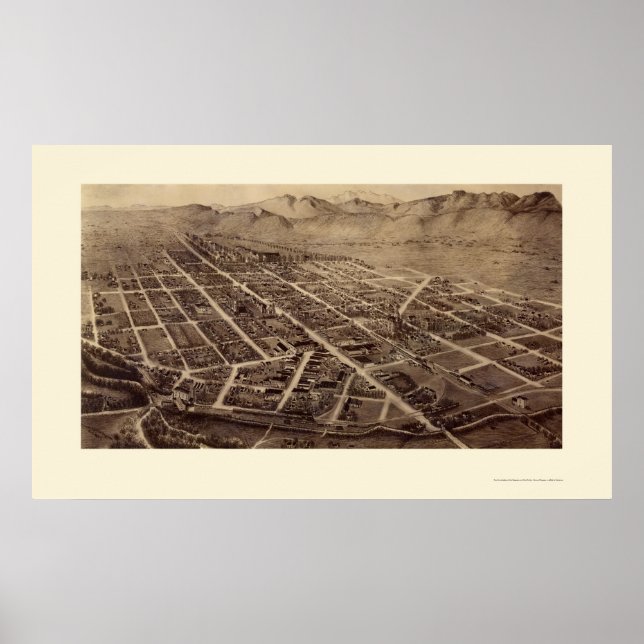 Poster Fort Collins, CO Carte panoramique - 1899 (Devant)