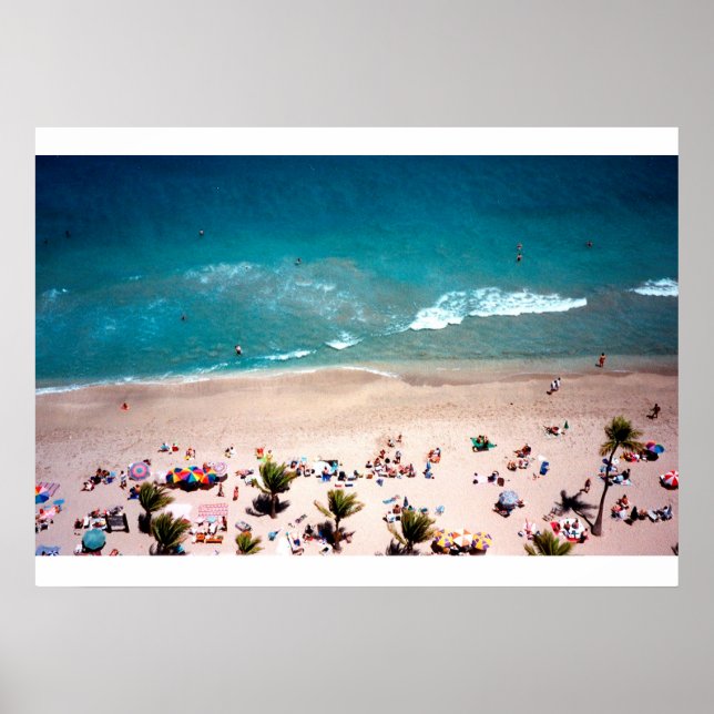 Poster Fort Lauderdale Beach vue aérienne de l'océan (Devant)