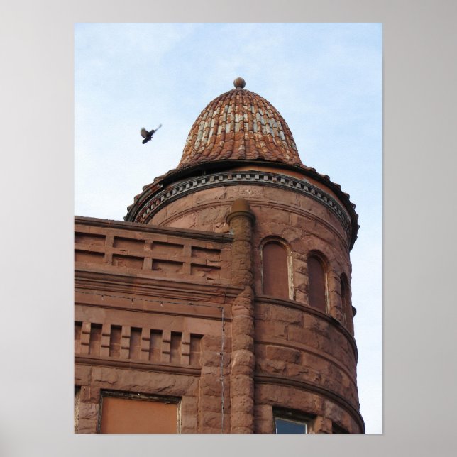 Poster Fort Madison, Iowa Building et Pigeon (Devant)