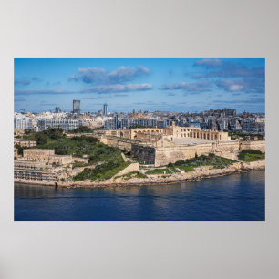 Poster Fort Manoel et Sliema de La Valette, Malte
