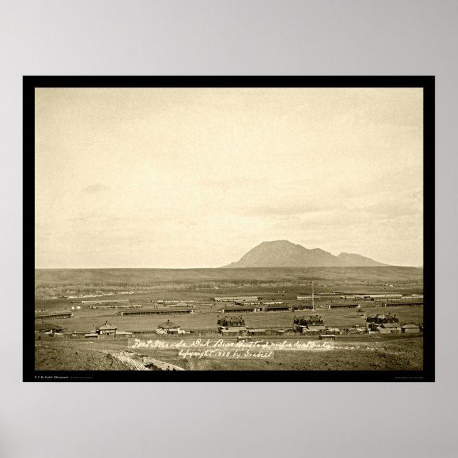 Poster Fort Meade avec Bear Butte SD 1888 (Devant)