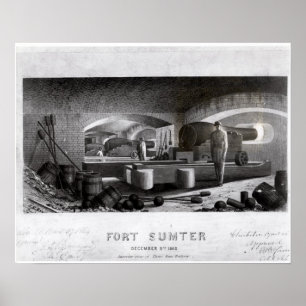 Poster Fort Sumter, vue intérieure de batterie de