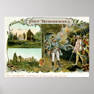 Poster Fort Ticondéroga, Ethan Allen NY 1907 Vintage