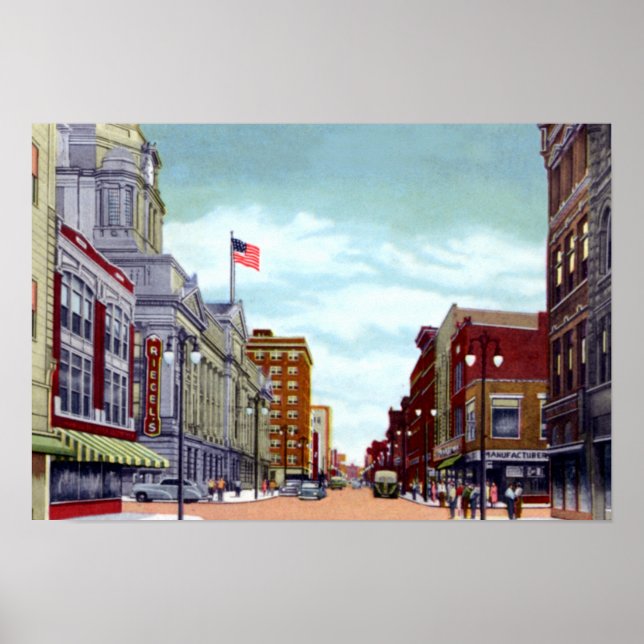 Poster Fort Wayne Indiana Calhoun Street (Devant)