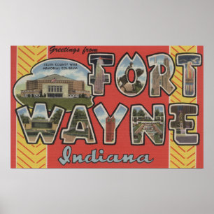 Poster Fort Wayne, Indiana - grandes scènes de lettre