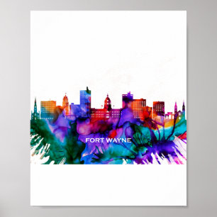 Poster Fort Wayne Skyline