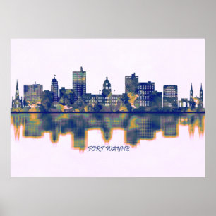 Poster Fort Wayne Skyline