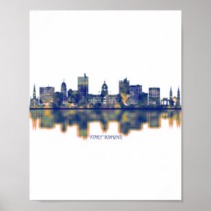 Poster Fort Wayne Skyline