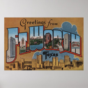 Poster Fort Worth, le Texas - grandes scènes de lettre