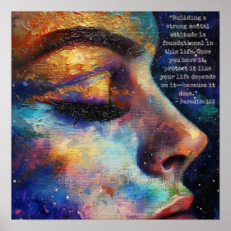 Poster forte attitude mentale (porte 1035)