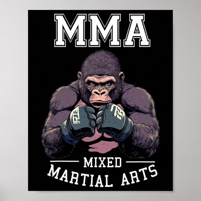Poster Forte Gorille Mixed martial art - Boxing Cage Comb (Devant)