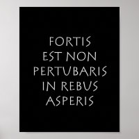 Fortis est non pertubaris in rebus asperis