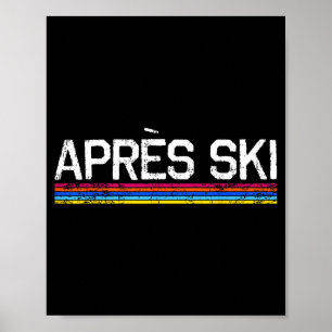 Poster Fou de ski après-ski vacances sports d'hiver A