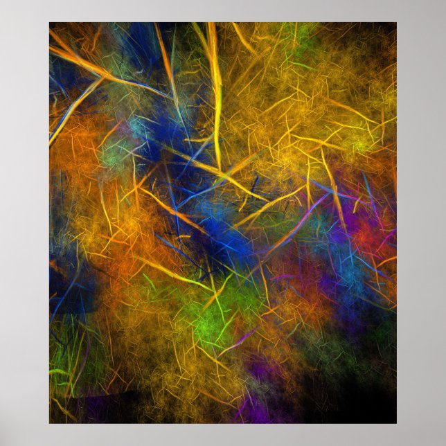 Poster Foudre fractale (flamme de tempête) (Devant)