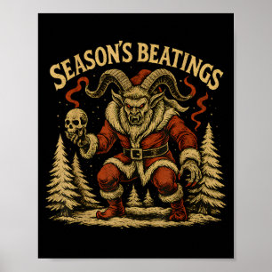 Poster Fouilles de saison Krampus Père Noël Gothique Fête