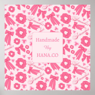 Poster Foulard rose pour fille - Motif de chouchous, Acce