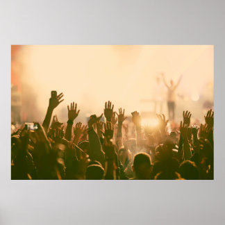 Poster Foule au concert - retro style photoconcert, foule
