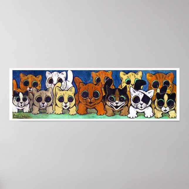 Poster Foule de Chats, Louis Wain (Devant)