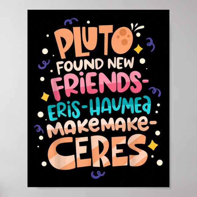 Poster Found New Friends Funny Science Quotes Planets  (Devant)