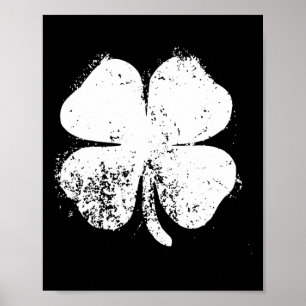 Poster Four Leaf Clover Vintage Saint Patrick Day Cadeau
