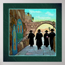 Poster Four Rabbis Walking in Jerusalem Street Art Imprim