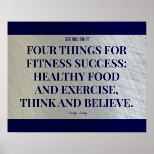Poster Four Things for Fitness Success: Blue and Steel