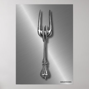 Poster Fourche vintage Comme Rock dur Métal Lourd Drôle
