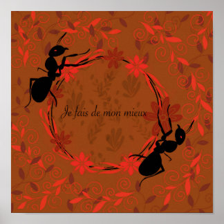 Poster fourmi, affirmation positive, expression inspirant