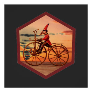 Poster Fourmilier Anthropomorphe Chevauchant un Vélo Anti