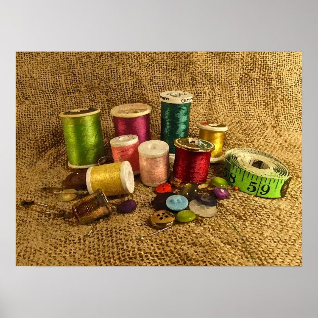 Poster Fournitures de couture (Devant)
