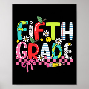 Poster Fournitures Preppy Cinquième année Dernier jour d'