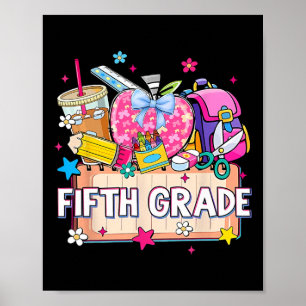 Poster Fournitures Preppy Cinquième année Joyeux dernier