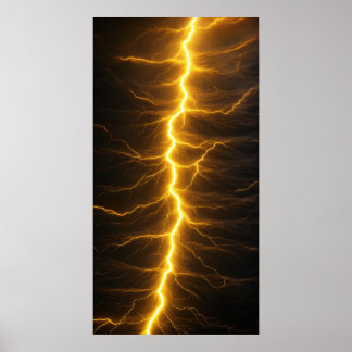 Poster Fourrure orageuse en Jaune foncé
