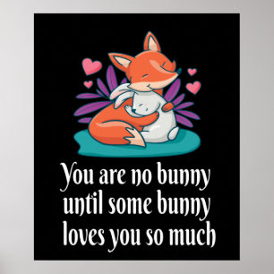 Poster Fox And Bunny Couple Love Peace Friends