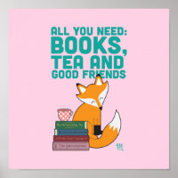 Poster Fox And Tea Books&Friends