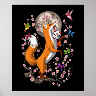 Poster Fox Cherry Blossom