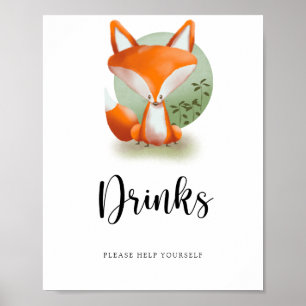 Poster Fox Cub - Boissons vous aider
