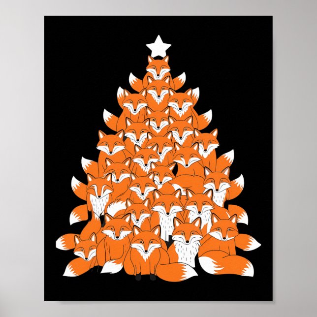 Poster Fox Noël Arbre Fox Xmas Arbre drôle Fox Noël (Devant)