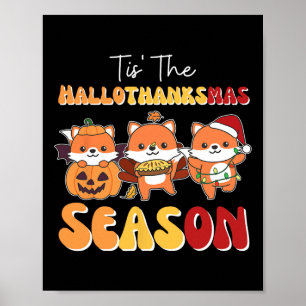 Poster Fox Noël Halloween Tis' Hallothanksmas Se