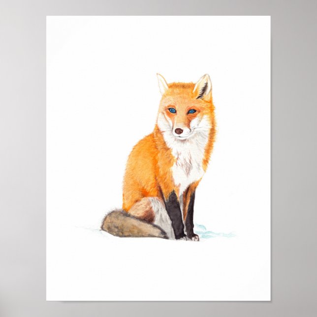 Poster Fox Watercolor (Devant)
