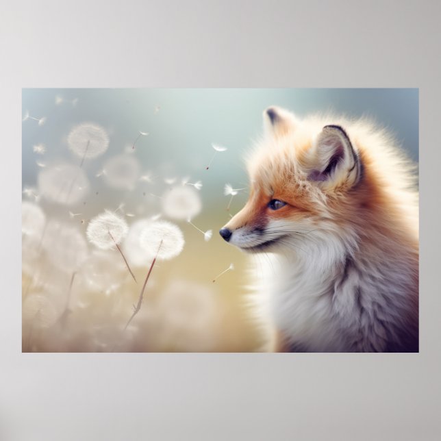 Poster Fox Wild Animal Tranquille Nature Paisible (Devant)